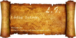 Lédig István névjegykártya